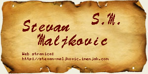 Stevan Maljković vizit kartica